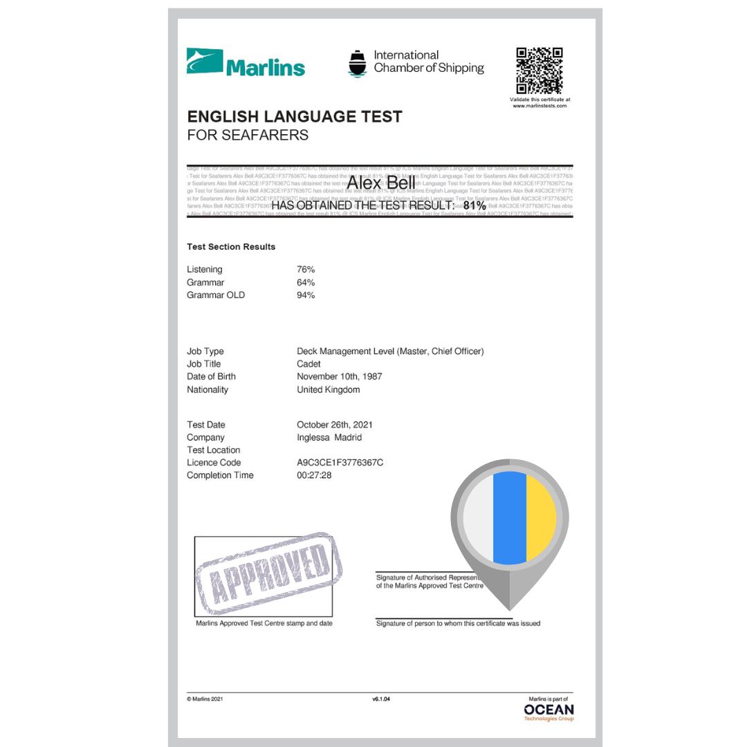 Marlins Test Presencial Certificado Tenerife 2